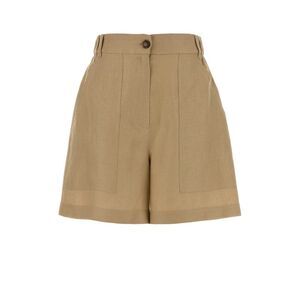 Weekend Max Mara Women Beige Linen Veletta Shorts